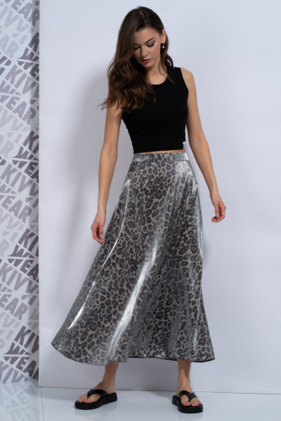 Длинная юбка из атласа с потайной молнией и элегантным силуэтом Kivviwear 4163.02 - фото 1