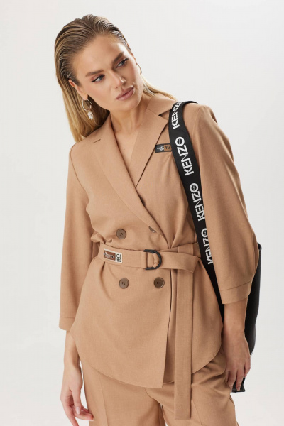 Брюки, жакет Твой имидж 1784 кэмел - фото 7