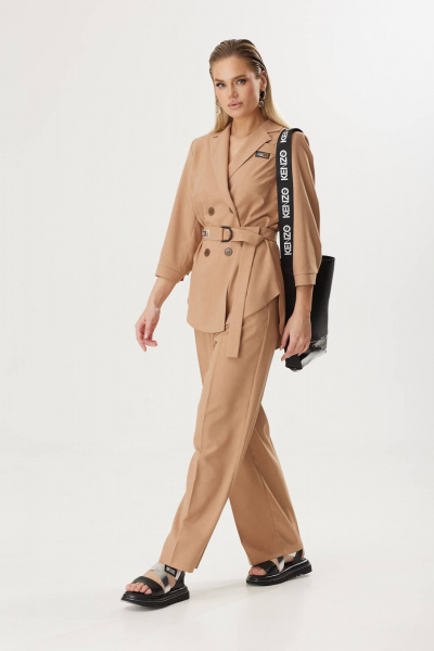 Брюки, жакет Твой имидж 1784 кэмел - фото 6