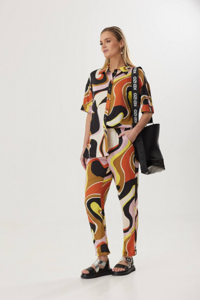 Блуза, брюки Твой имидж 1579 коричневый - фото 5