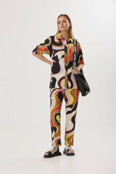 Блуза, брюки Твой имидж 1579 коричневый - фото 1