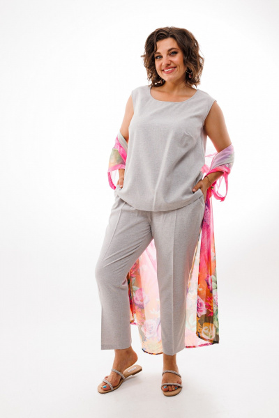 Блуза, брюки, рубашка Anelli 858 цветы - фото 4