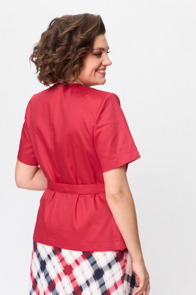 Жакет, юбка ANASTASIA MAK 1176 алый+клетка - фото 9