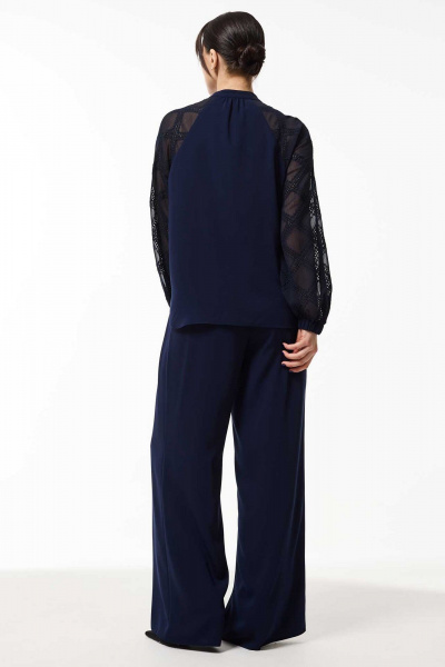 Демисезонный костюм из текстиля с болеро из двух предметов Mislana 935/3 синий - фото 6