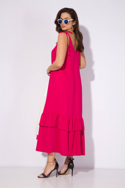 Бомбер, платье INPOINT. 151к бел+фуксия - фото 4