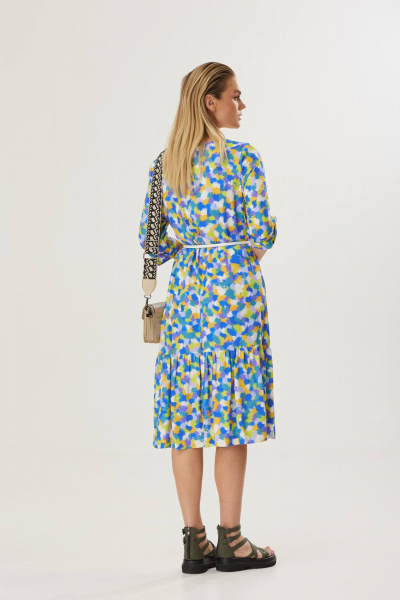 Платье с сборками и съемным поясом, мультитон, лето Твой имидж 1567 мультиколор - фото 9