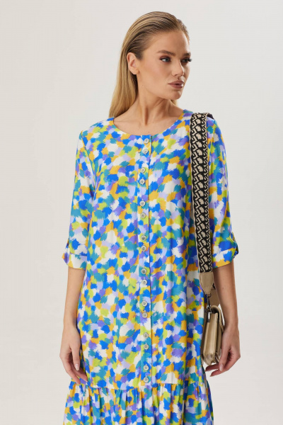 Платье с сборками и съемным поясом, мультитон, лето Твой имидж 1567 мультиколор - фото 3