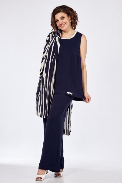 Летний 3-метровый комплект: брюки, топ и шазюбль из шифона Jurimex 3091 - фото 5