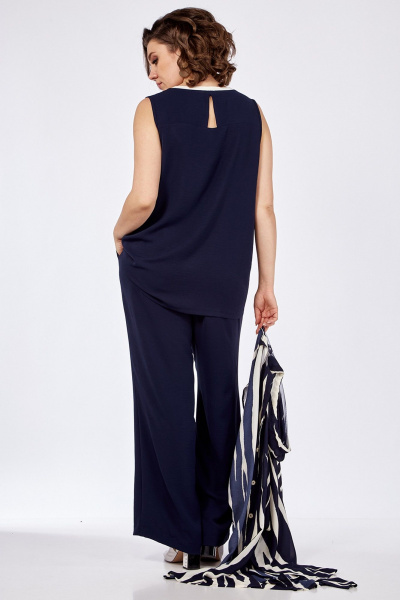 Летний 3-метровый комплект: брюки, топ и шазюбль из шифона Jurimex 3091 - фото 10