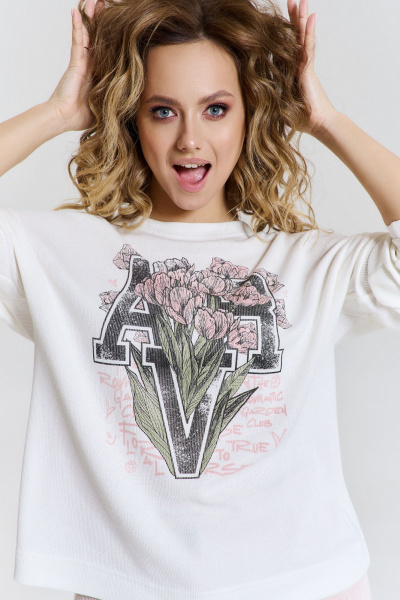 Джемпер AVE RARA 2177 экрю - фото 2