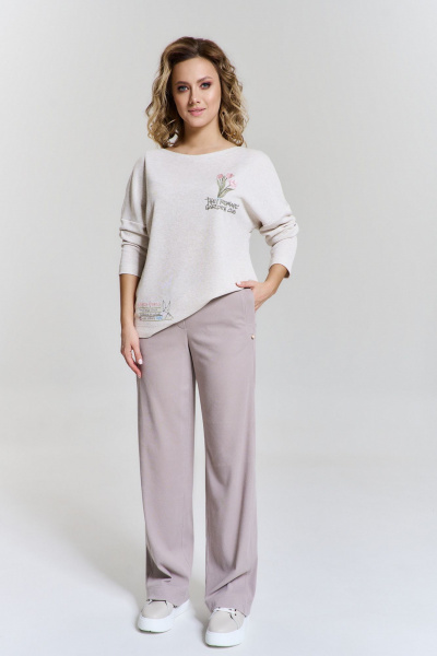 Джемпер AVE RARA 2178 светло-бежевый меланж - фото 2