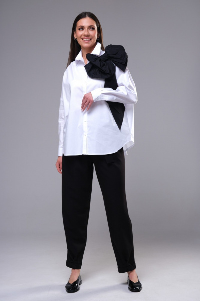 Блуза и брюки классический деловой комплект из хлопка Ларс Стиль 885 - фото 2