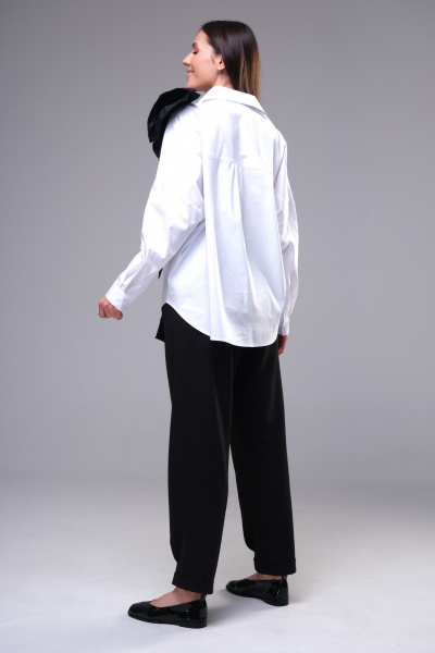 Блуза и брюки классический деловой комплект из хлопка Ларс Стиль 885 - фото 4