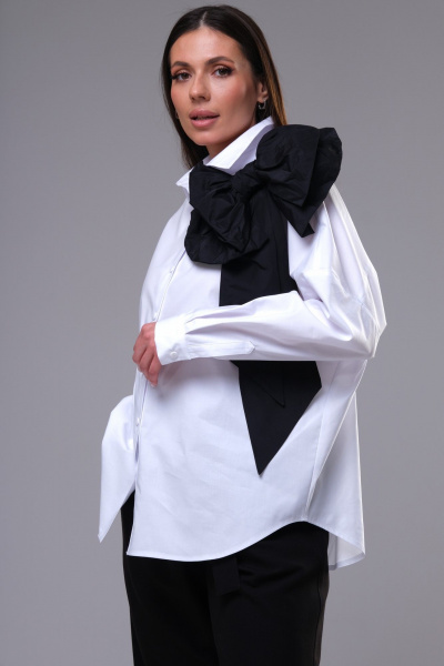 Блуза и брюки классический деловой комплект из хлопка Ларс Стиль 885 - фото 3