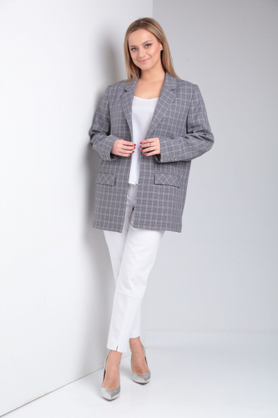 Жакет оверсайз прямого силуэта из текстиля Ивелта плюс 940 - фото 6