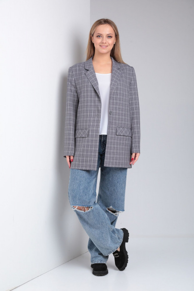 Жакет оверсайз прямого силуэта из текстиля Ивелта плюс 940 - фото 1
