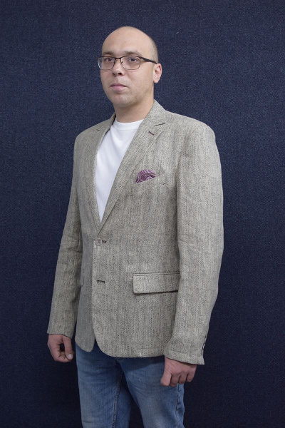 Пиджак мужской из льна с лацканами и карманами DOMINION 4430D 8C34-P49 170 светло-серый - фото 1