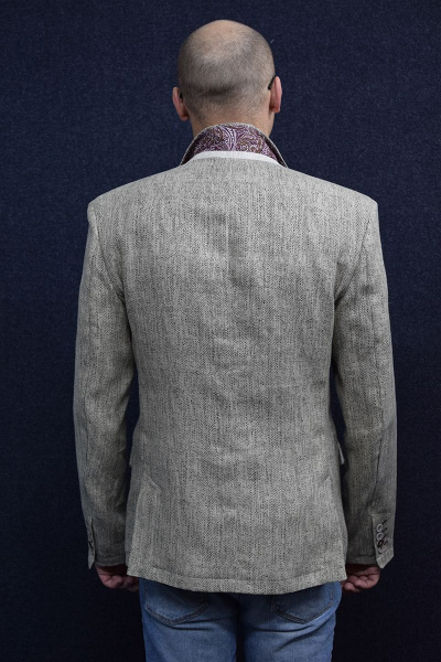 Пиджак мужской из льна с лацканами и карманами DOMINION 4430D 8C34-P49 170 светло-серый - фото 2