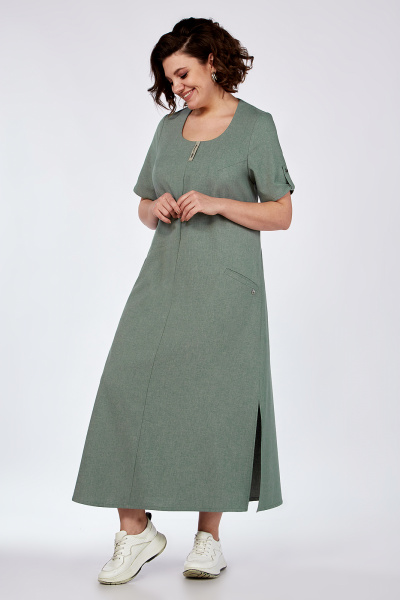 Платье летнее асимметричное из лен-вишер с разрезами Algranda А3976-4 - фото 2