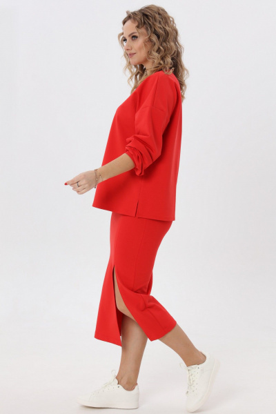 Яркий комплект юбка и джемпер из хлопка и трикотажа Angelina & Сo 972 - фото 11