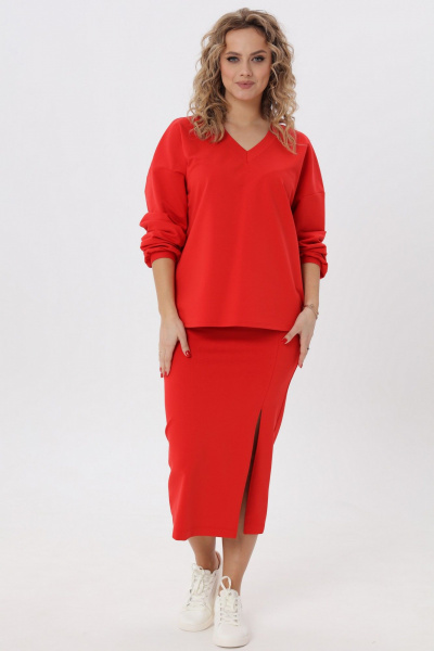 Яркий комплект юбка и джемпер из хлопка и трикотажа Angelina & Сo 972 - фото 10