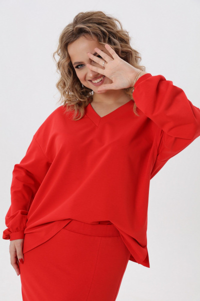 Яркий комплект юбка и джемпер из хлопка и трикотажа Angelina & Сo 972 - фото 9