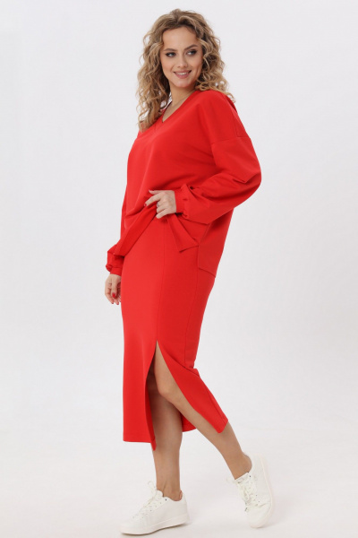 Яркий комплект юбка и джемпер из хлопка и трикотажа Angelina & Сo 972 - фото 8