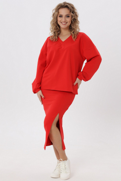 Яркий комплект юбка и джемпер из хлопка и трикотажа Angelina & Сo 972 - фото 7