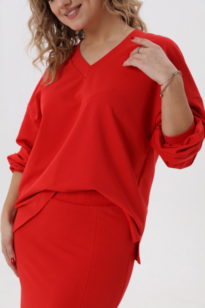 Яркий комплект юбка и джемпер из хлопка и трикотажа Angelina & Сo 972 - фото 2