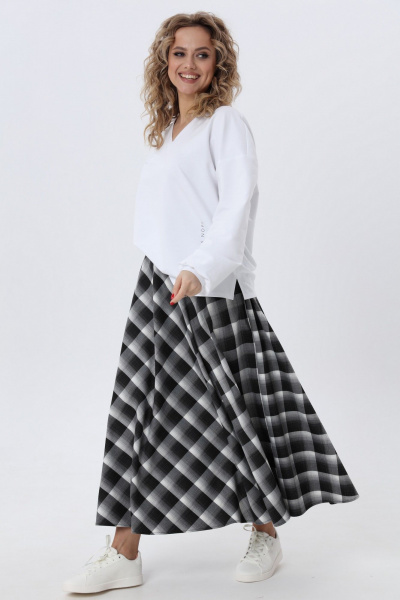 Комплект из джемпера и юбки полосатый прямого кроя Angelina & Сo 975 - фото 8