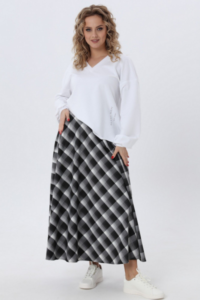 Комплект из джемпера и юбки полосатый прямого кроя Angelina & Сo 975 - фото 4