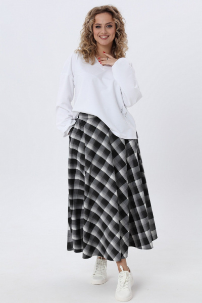 Комплект из джемпера и юбки полосатый прямого кроя Angelina & Сo 975 - фото 3