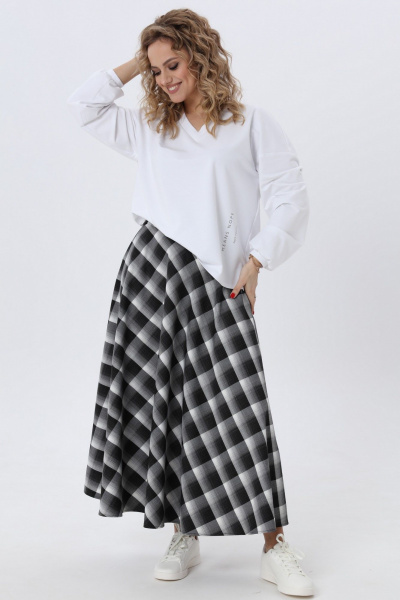 Комплект из джемпера и юбки полосатый прямого кроя Angelina & Сo 975 - фото 1