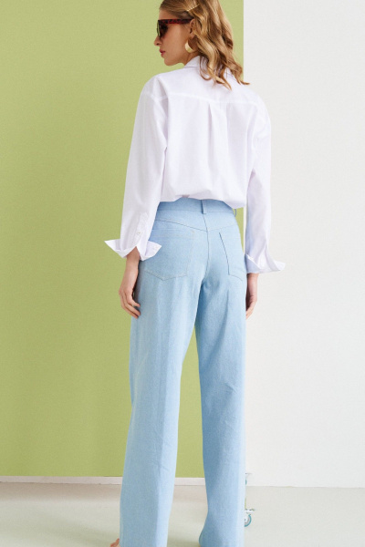 Брюки джинсовые женские с карманами на притачном поясе VIZANTI 9262 - фото 2