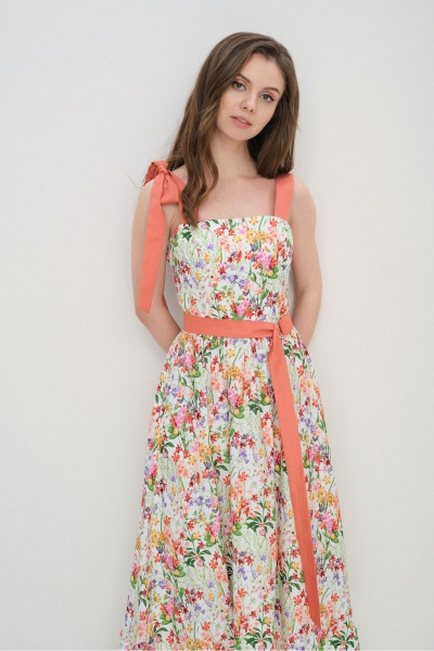 Миди сарафан из купро с поясом, летний Motif 1307а - фото 2