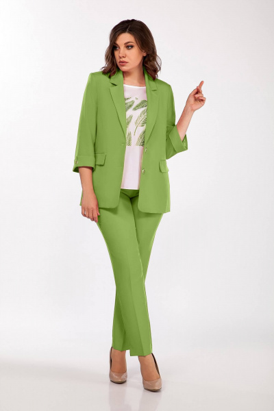 Блуза, брюки, жакет Ольга Стиль С-656 яблоко - фото 3