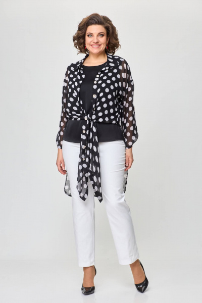 Блуза, брюки, рубашка Solomeya Lux 963 белый - фото 9