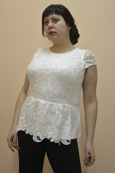 Блуза из вискозы и кружева для стильных образов OLANTIZ ТВ004 - фото 1