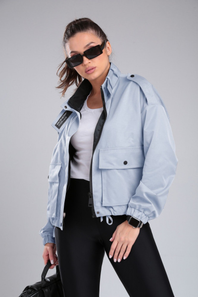 Жакет прямого силуэта из легкой джинсовой ткани DOGGI 0198 голубой - фото 4