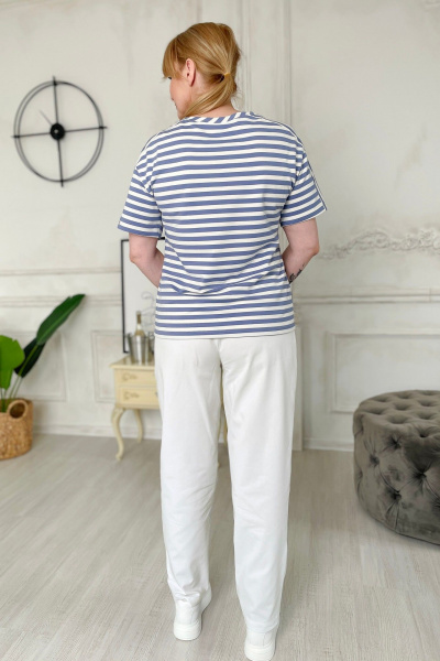 Джинсовые брюки с зауженным низом и поясом Rumoda 2200 белый - фото 7