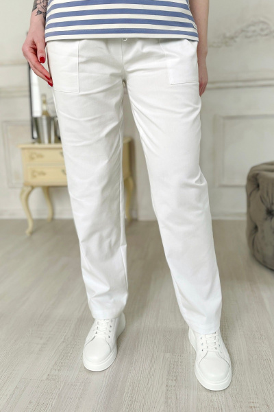 Джинсовые брюки с зауженным низом и поясом Rumoda 2200 белый - фото 4