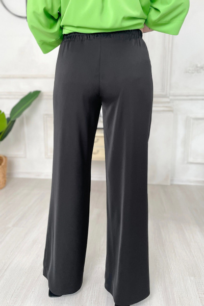 Черные прямые брюки из текстиля с резинкой на поясе Rumoda 2133 - фото 7