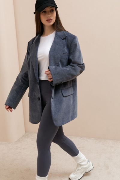 Пиджак Cherire 117252/5 серо-голубой - фото 5