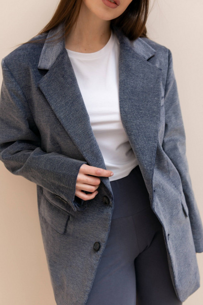 Пиджак Cherire 117252/5 серо-голубой - фото 4
