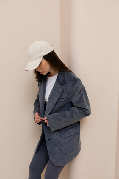 Пиджак Cherire 117252/5 серо-голубой - фото 3