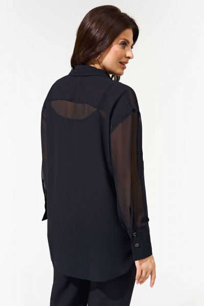 Рубашка-накидка из шифона свободного силуэта для демисезона IVA 1576 - фото 10