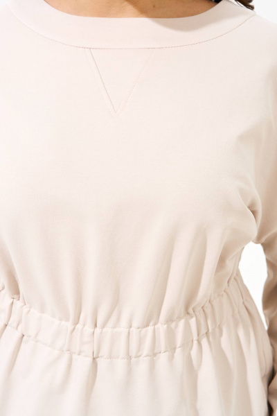 Бежевый костюм из футера, джемпер и брюки, комфортный стиль IVA 1574 бежевый - фото 3