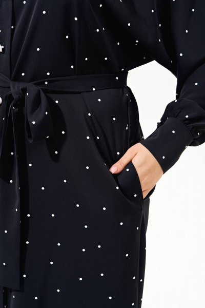 Платье-рубашка из текстиля с пышными рукавами, летняя модель IVA 1572 синий - фото 5