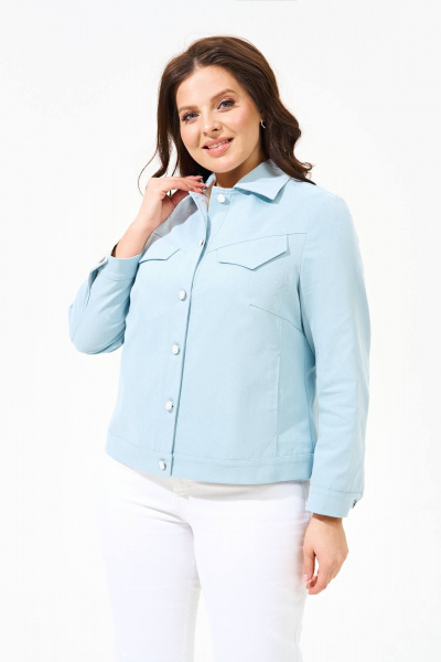 Джинсовая куртка из хлопкового денима, стильная и удобная IVA 1565 голубой - фото 3
