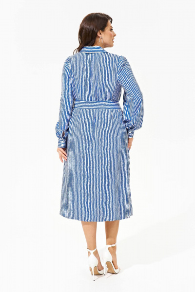 Платье из вискозы с кружевными рукавами IVA 1560 голубой - фото 6